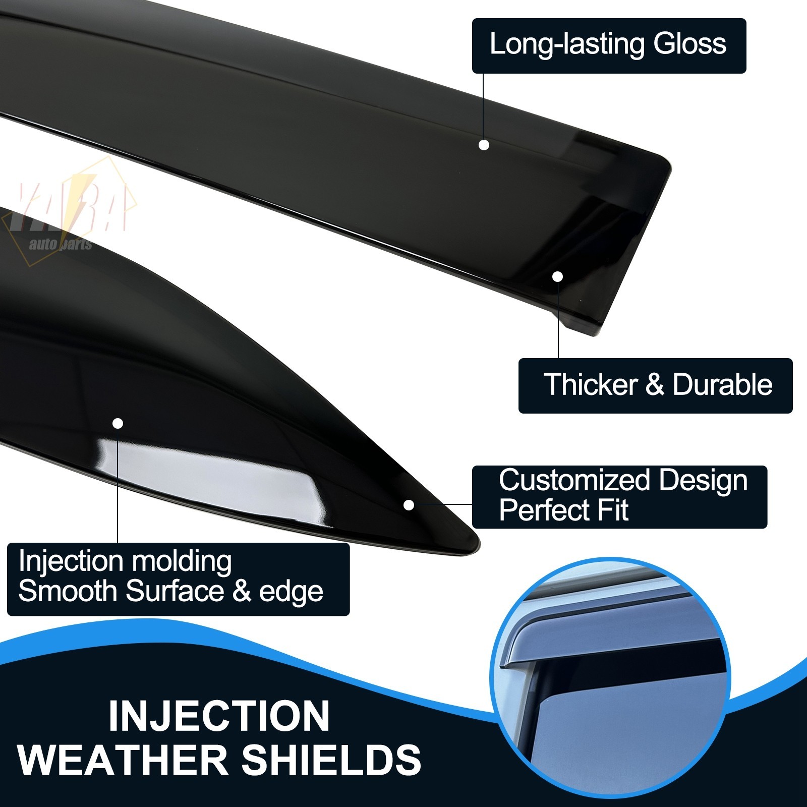 Protectores contra el clima de inyección adecuados para Corolla Hatchback 2007-2011- - Image 2