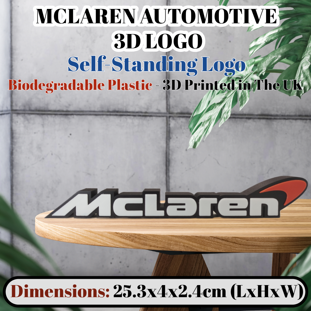 Decorative self standing MCLAREN AUTOMOTIVE 3D logo display, collectors shelves - Image 2
