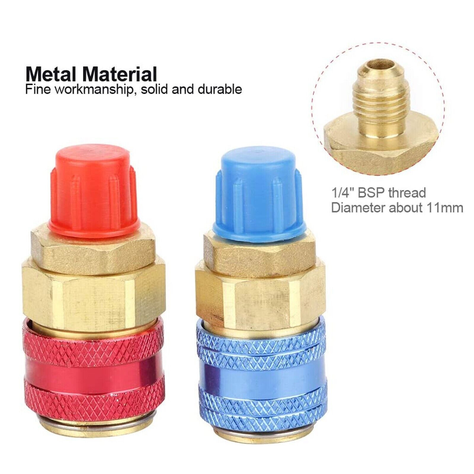 A/C Automotive Air Conditioning Quick Coupler Low High Side Adapter (2pcs) - Image 2