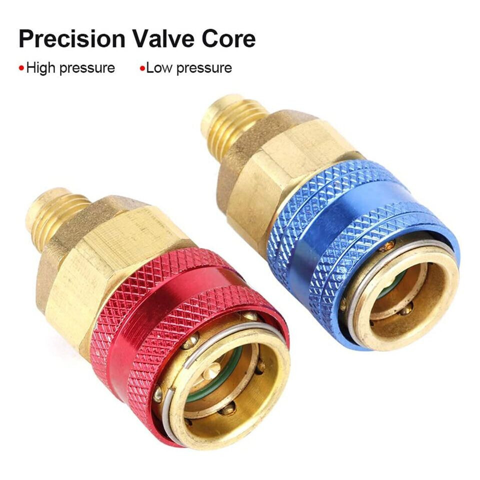 A/C Automotive Air Conditioning Quick Coupler Low High Side Adapter (2pcs) - Image 3
