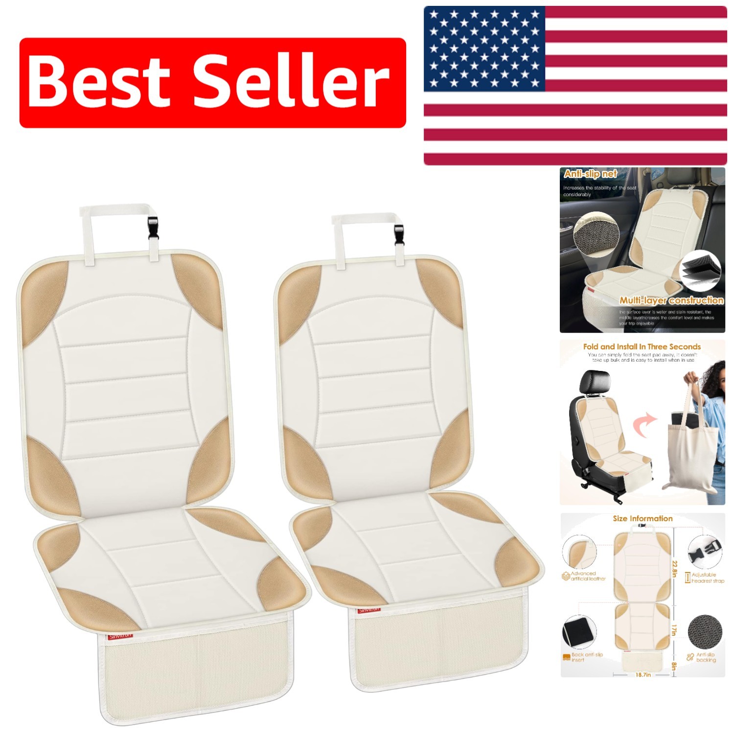 Protector de asiento de coche universal multifuncional - elegante, protector y fácil de usar-