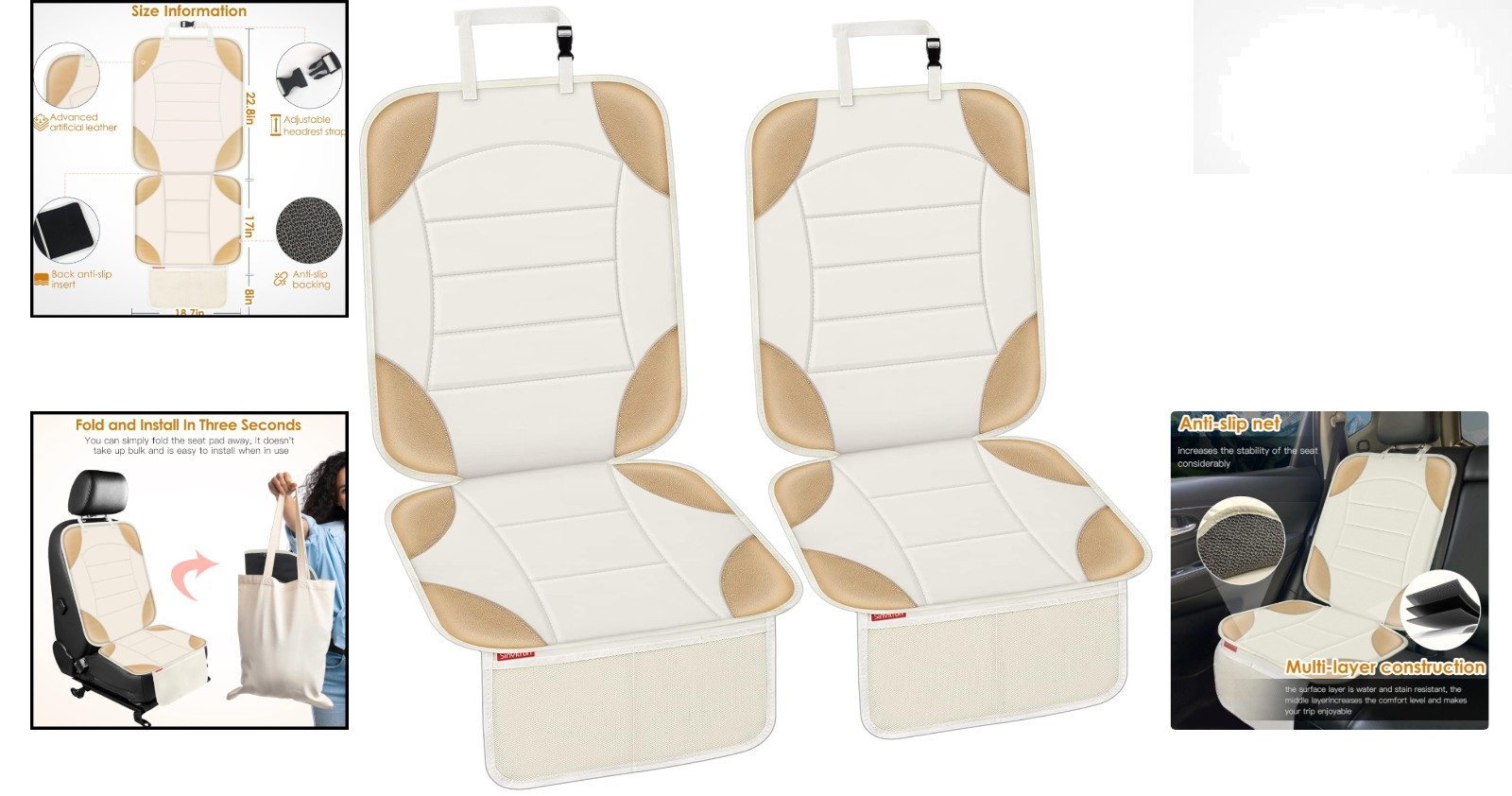 Protector de asiento de coche universal multifuncional - elegante, protector y fácil de usar- - Image 2