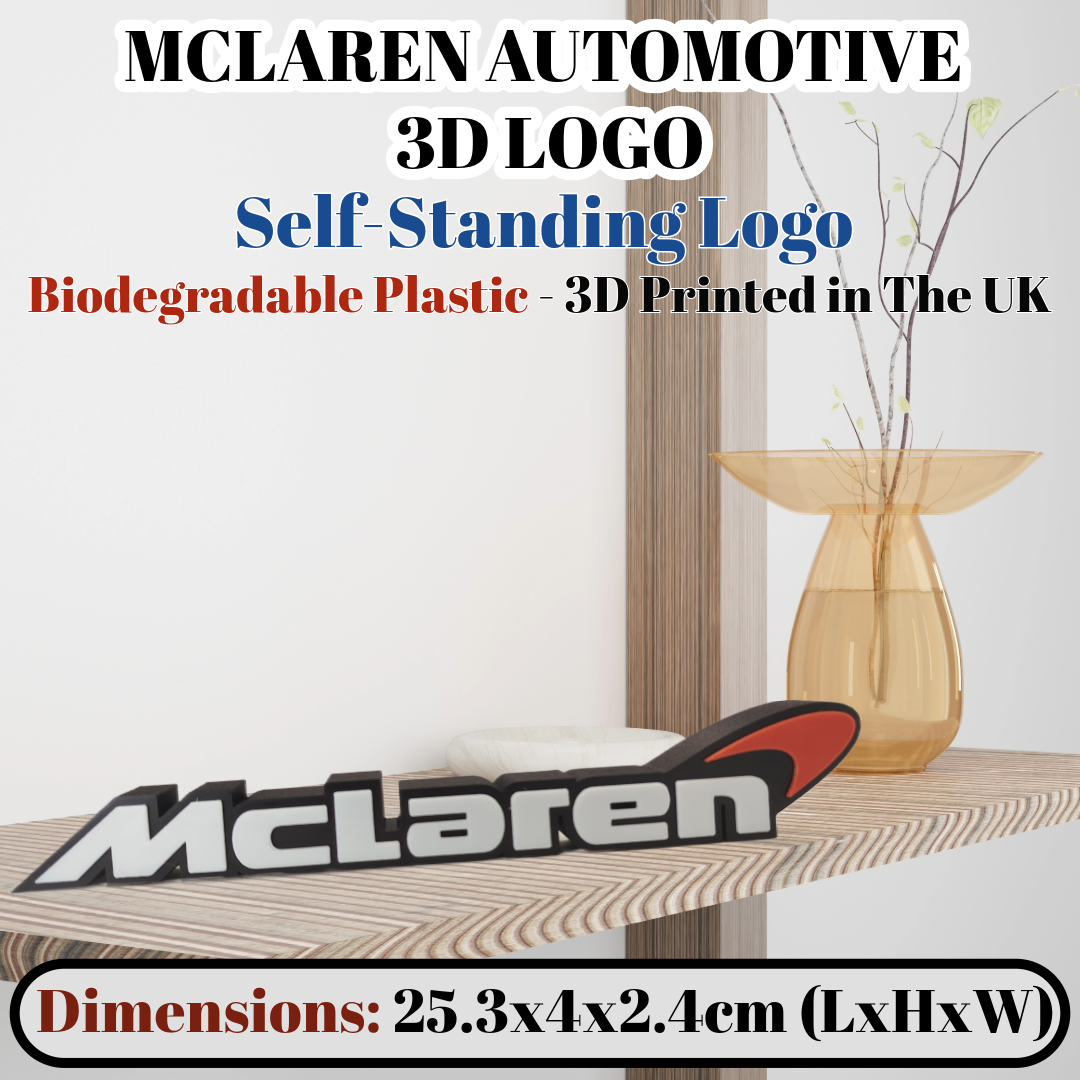 Decorative self standing MCLAREN AUTOMOTIVE 3D logo display, collectors shelves - Image 3
