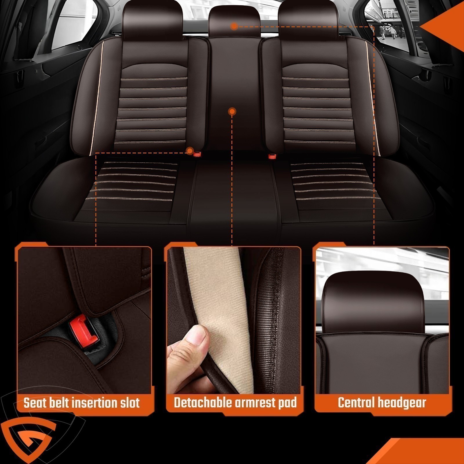 Fundas de asiento de coche de cuero para Toyota Tacoma 5 asientos cojín de cuero delantero trasero- - Image 5