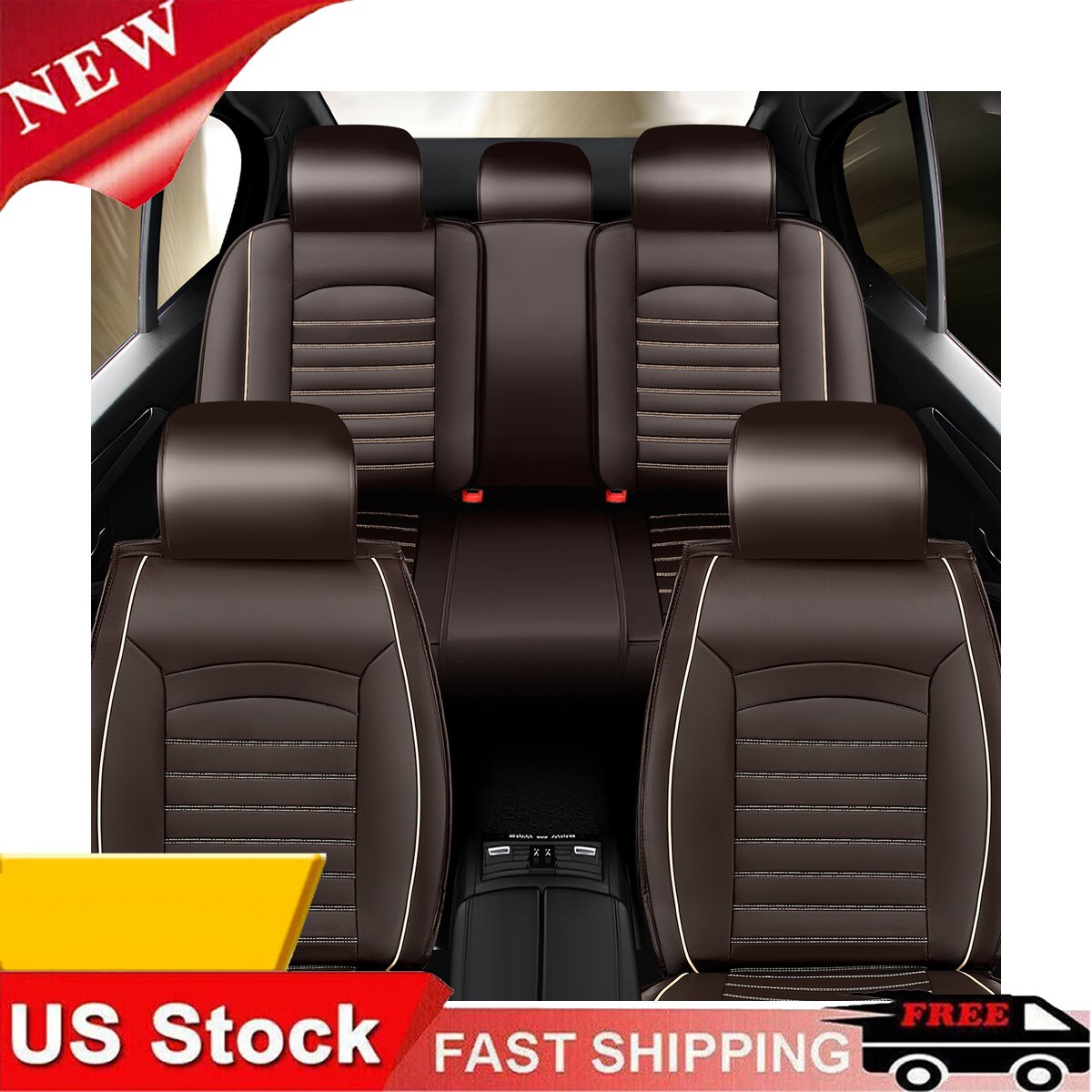 Fundas de cuero para asiento de auto Toyota 2009~2024 5 asientos delantero trasero cojín de cuero-
