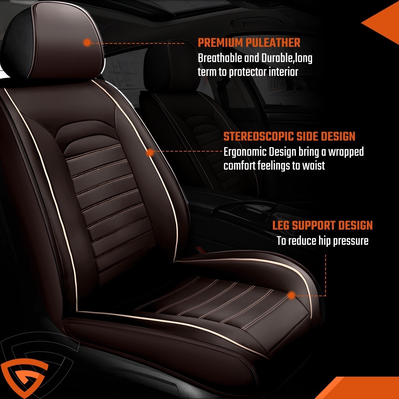 Fundas de cuero para asiento de auto Toyota 2009~2024 5 asientos delantero trasero cojín de cuero- - Image 5