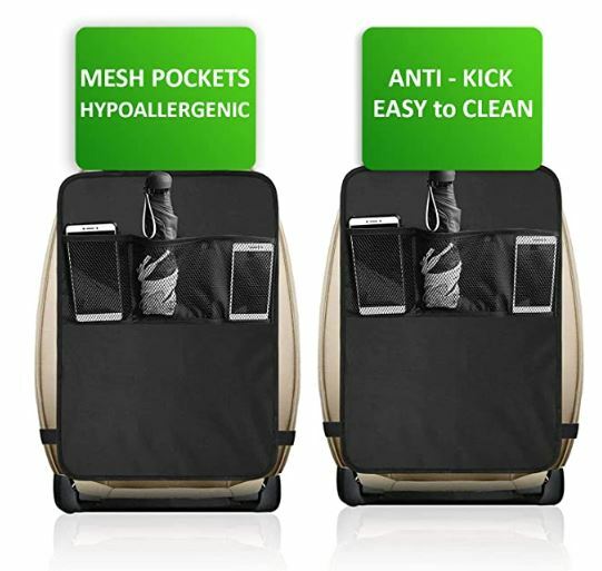 Pack de 2 KICK MATS Protector Asiento Tapizado IMPERMEABLE Calidad Premium-