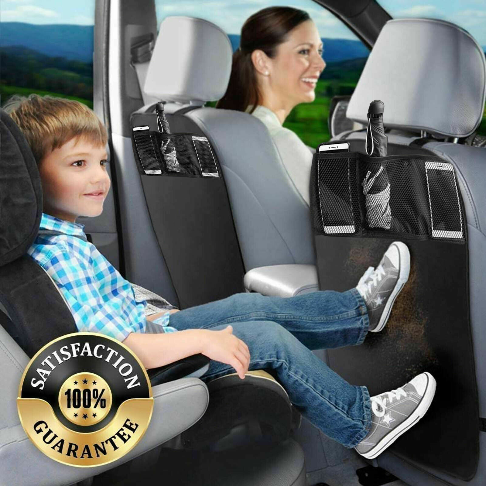 Pack de 2 KICK MATS Protector Asiento Tapizado IMPERMEABLE Calidad Premium- - Image 2