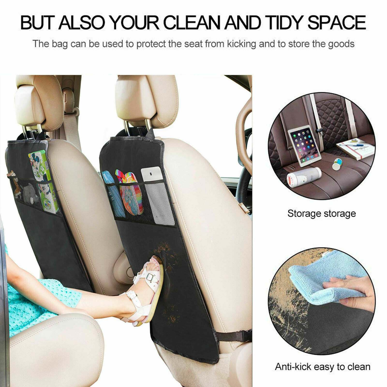 Pack de 2 KICK MATS Protector Asiento Tapizado IMPERMEABLE Calidad Premium- - Image 4