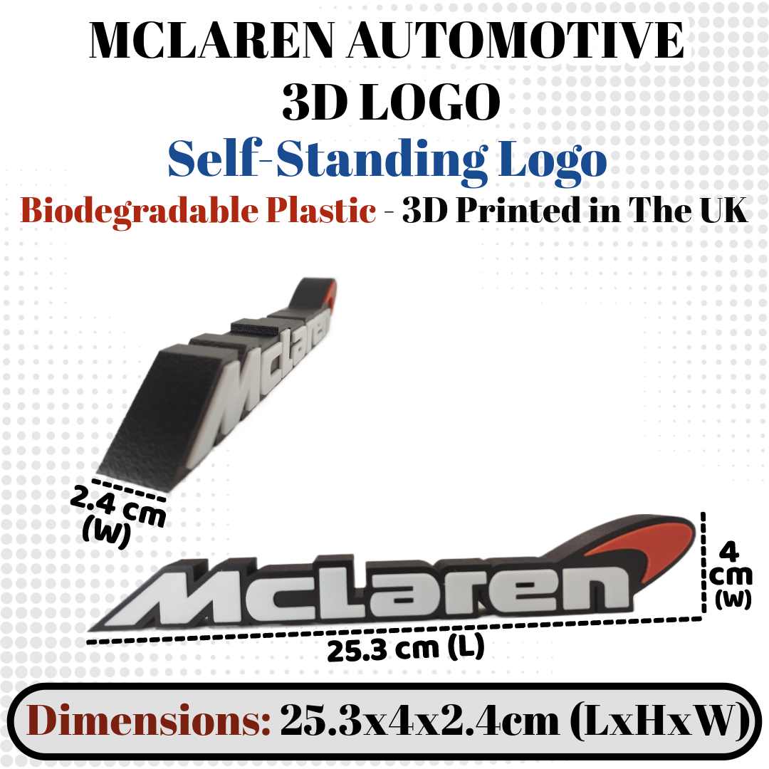 Decorative self standing MCLAREN AUTOMOTIVE 3D logo display, collectors shelves - Image 4