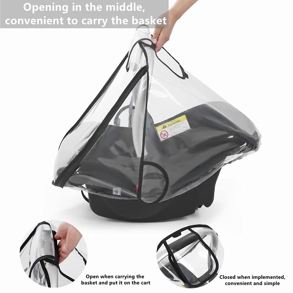 Cubierta de lluvia universal para asientos de coche de bebé protector contra el clima infantil portabebés lluvia...- - Image 3