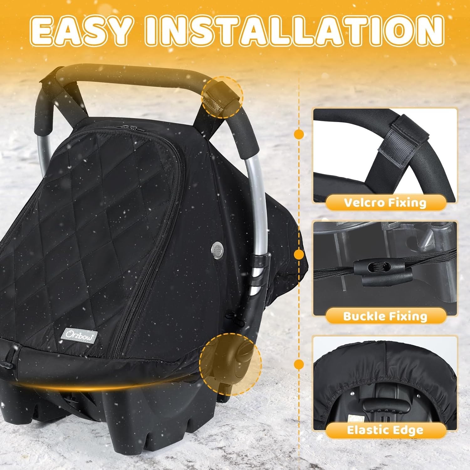 Funda de asiento de coche de bebé de invierno - Cubierta de asiento de coche impermeable para asientos de coche Doona- - Image 5