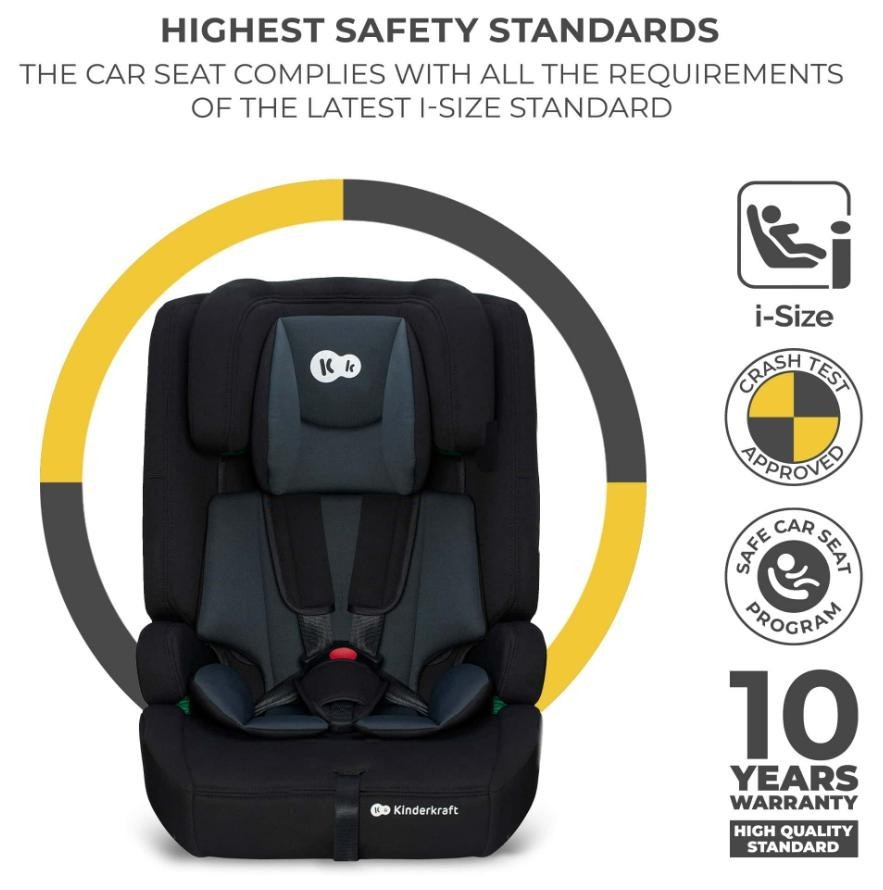KINDERKRAFT Silla de coche para niños KCSAFI02BLK0000 49 cm 44 cm 76-150 PP- - Image 2