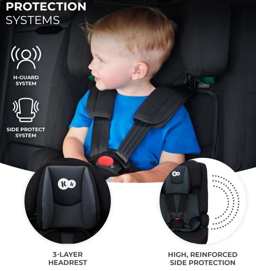 KINDERKRAFT Silla de coche para niños KCSAFI02BLK0000 49 cm 44 cm 76-150 PP- - Image 4