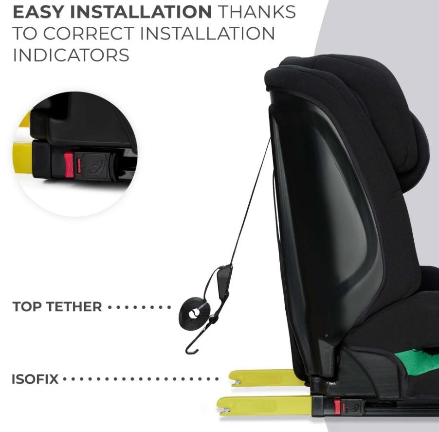 KINDERKRAFT Silla de coche para niños KCSAFI02BLK0000 49 cm 44 cm 76-150 PP- - Image 5