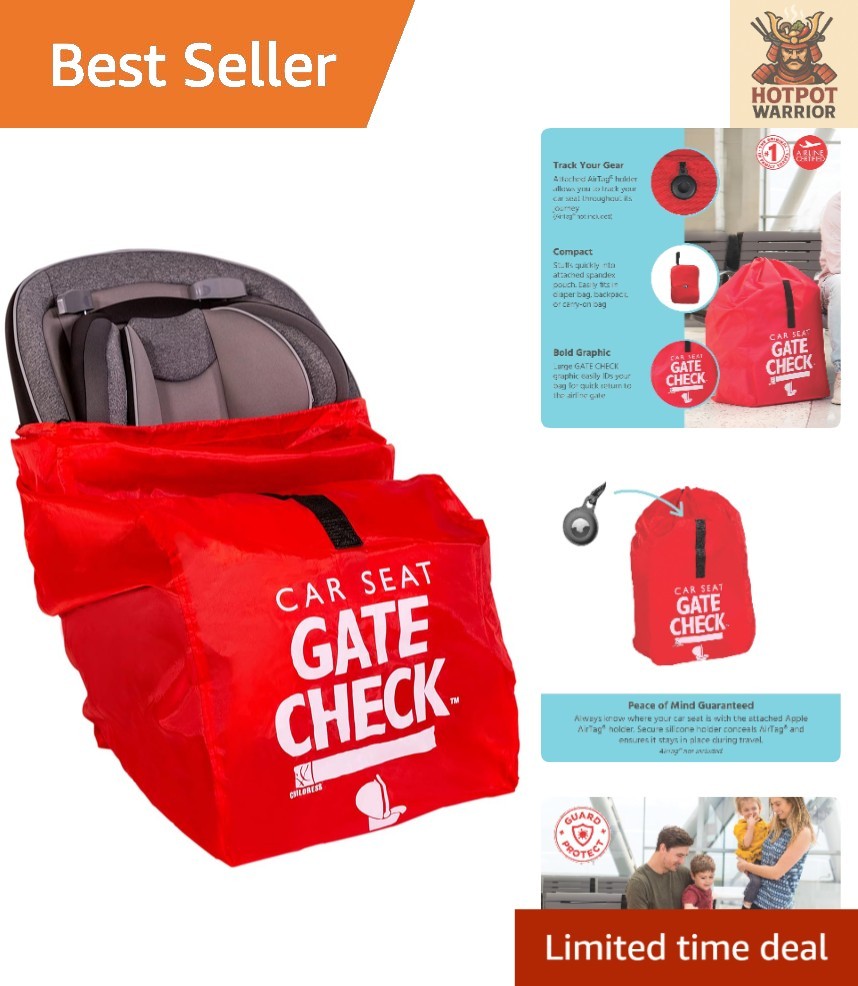 Versátil bolsa de control de puerta para todos los asientos de coche de bebé - Fácil de limpiar y espaciosa, roja-