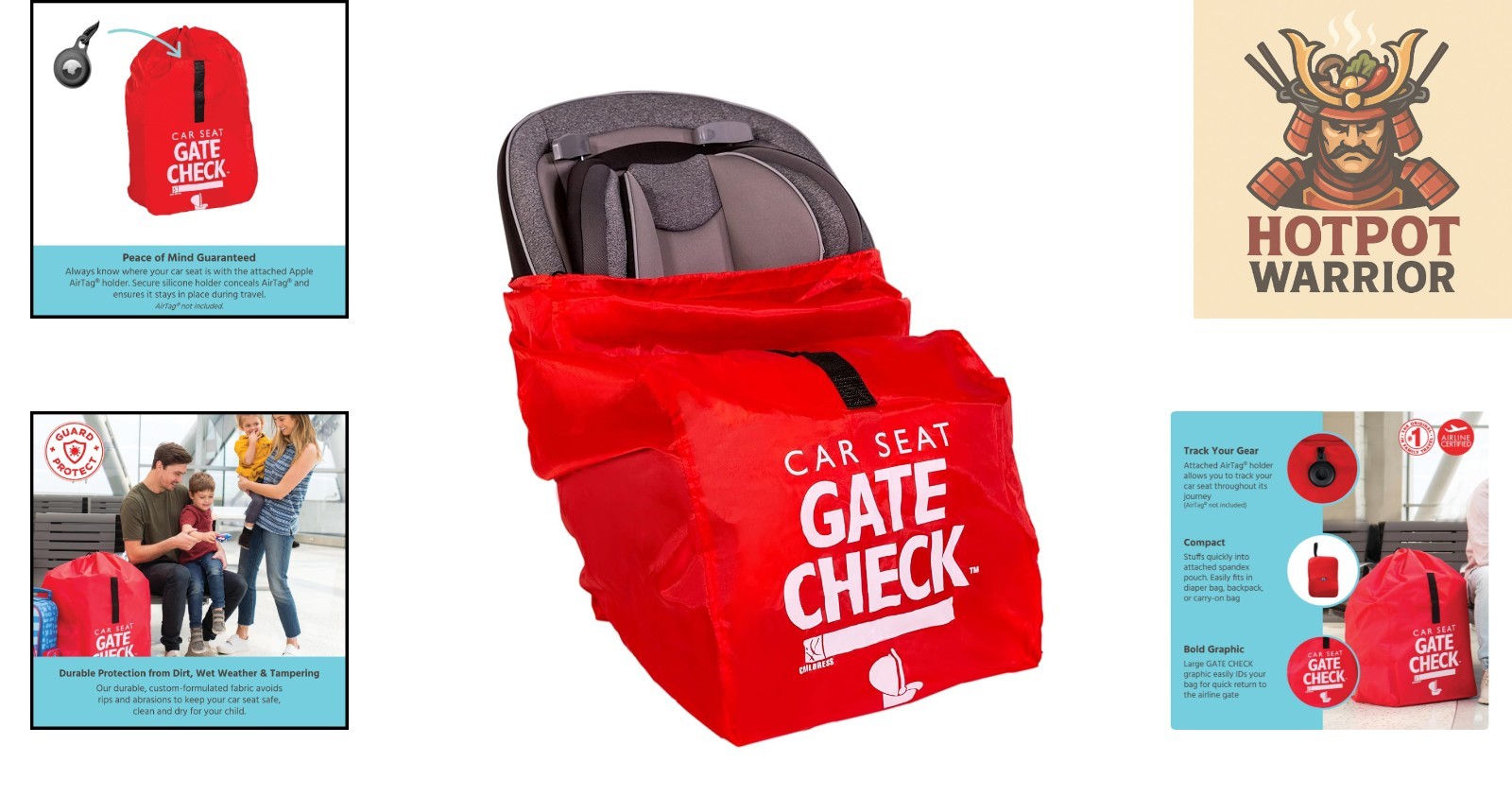 Versátil bolsa de control de puerta para todos los asientos de coche de bebé - Fácil de limpiar y espaciosa, roja- - Image 2