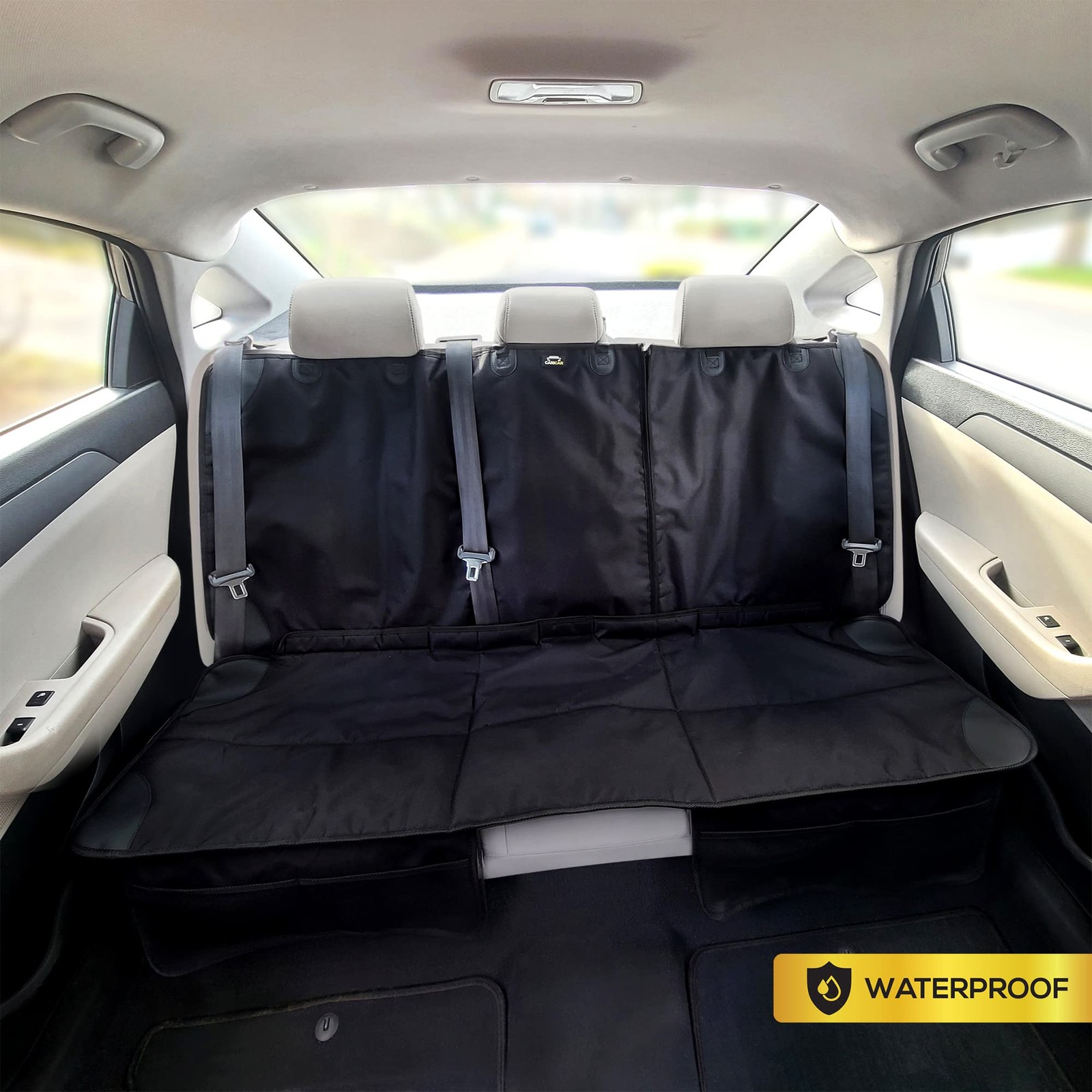 Protector de asiento de coche Caricar, debajo de la cubierta de asientos de coche para niños | Impermeable, 3- - Image 2