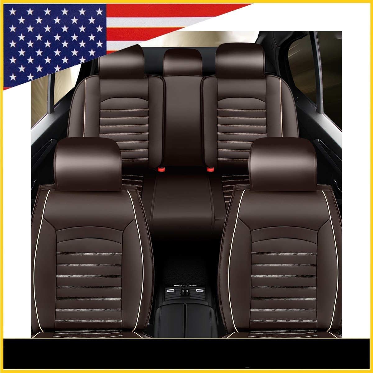 Fundas de asiento de coche de cuero para Toyota Tacoma cojín de cuero delantero trasero NUEVO Lgqnggm-