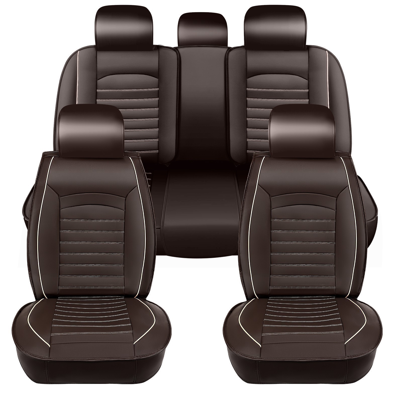 Fundas de asiento de coche de cuero para Toyota Tacoma cojín de cuero delantero trasero NUEVO Lgqnggm- - Image 3