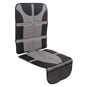 Protector de asiento de coche para asiento de coche de bebé - acolchado grueso, 2 mallas de almacenamiento gris-