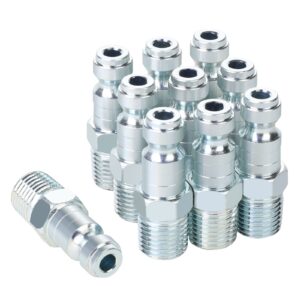 1/4 Air Hose Fittings, Automotive T-Type Plug, 1/4 Inch Male NPT Threads Size, S