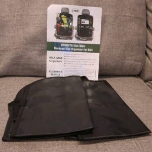 Paquete de 2 alfombrillas organizadoras de asiento trasero para automóvil KNGUVTH protectores de respaldo para asiento de automóvil negras-