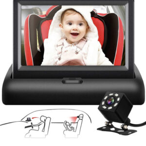 Espejo Coche Bebé Itomoro, Vista Infantil en Asiento Trasero con Ancho Cristal Transparente-