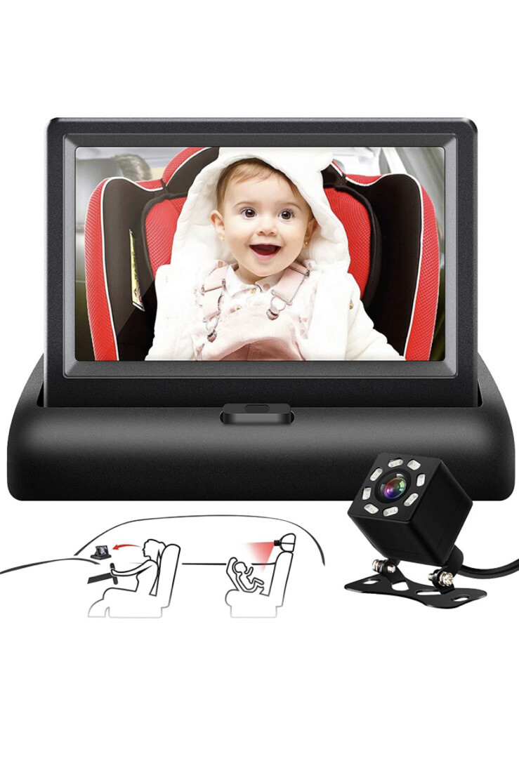 Espejo Coche Bebé Itomoro, Vista Infantil en Asiento Trasero con Ancho Cristal Transparente-