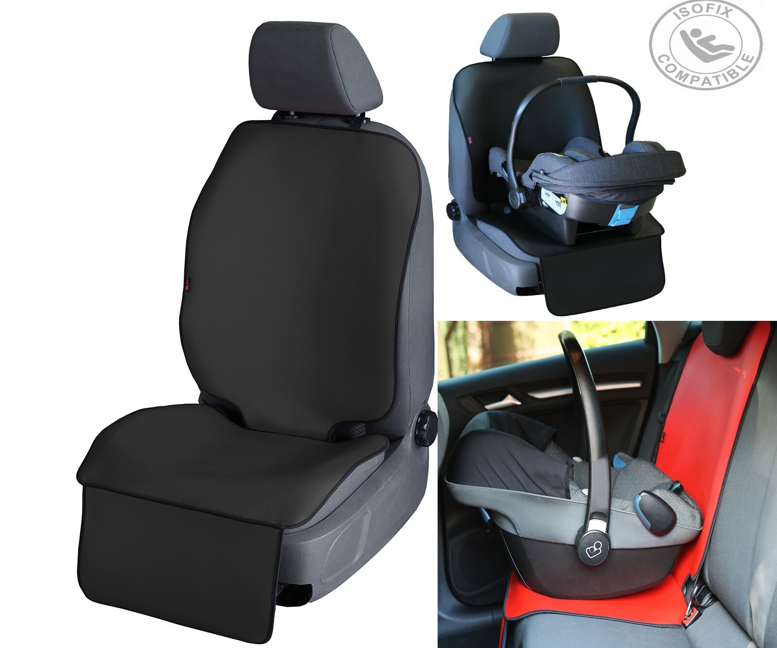 Funda de cuero artificial debajo del asiento infantil protector de asiento de coche de bebé-