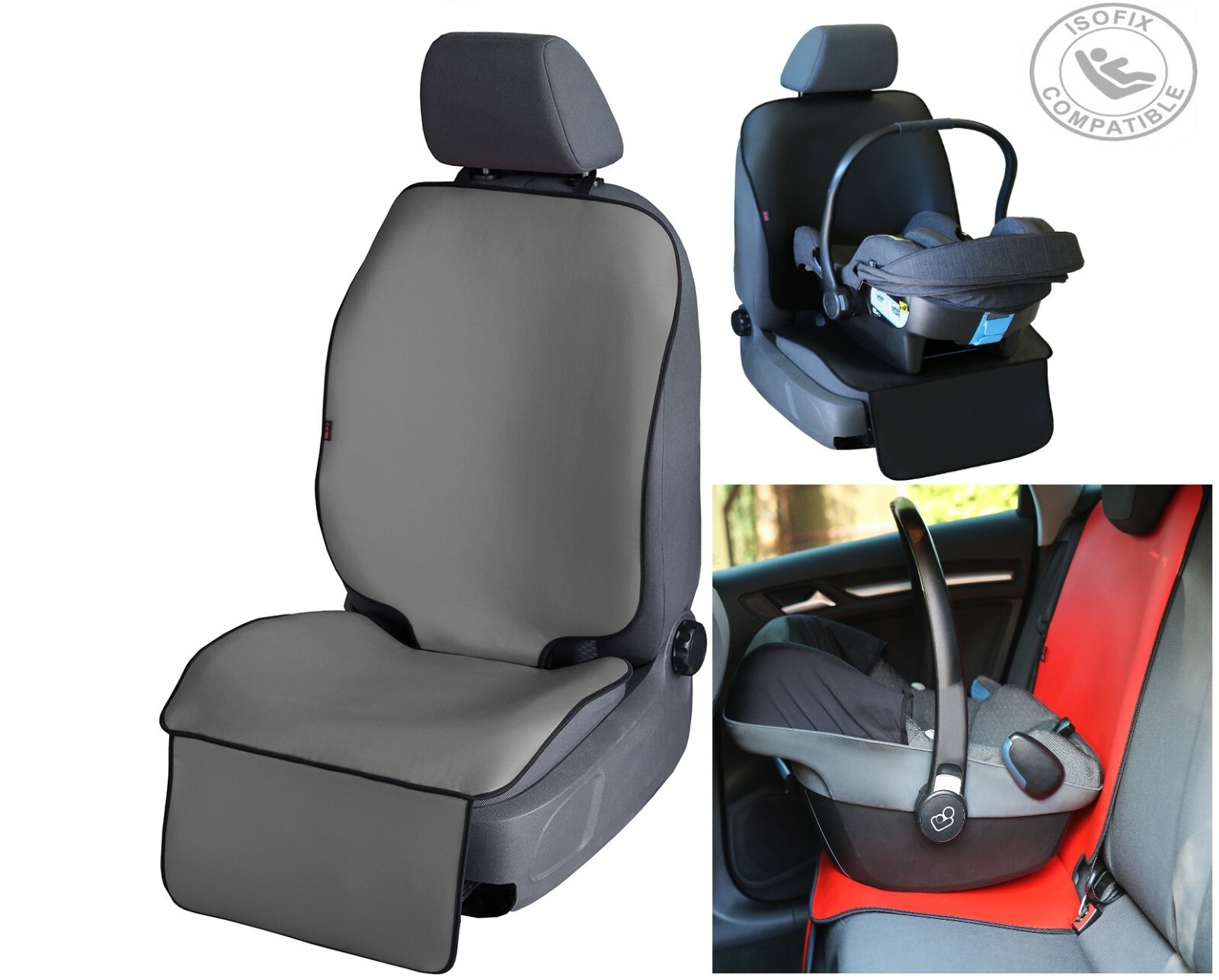 Alfombrilla protectora de asiento de coche para bebé cubierta de cuero artificial debajo del asiento infantil-