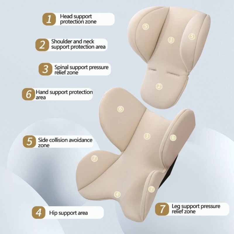 Asiento de coche 2 en 1 para bebé soporte de cabeza asiento de coche infantil inserto para recién nacidos niñas niños- - Image 5