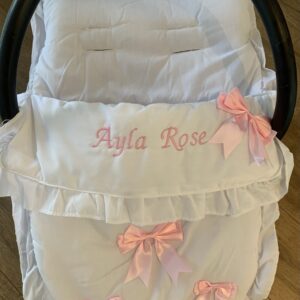 Asiento de coche universal personalizado blanco para bebé cómodo/revestimiento 💖-