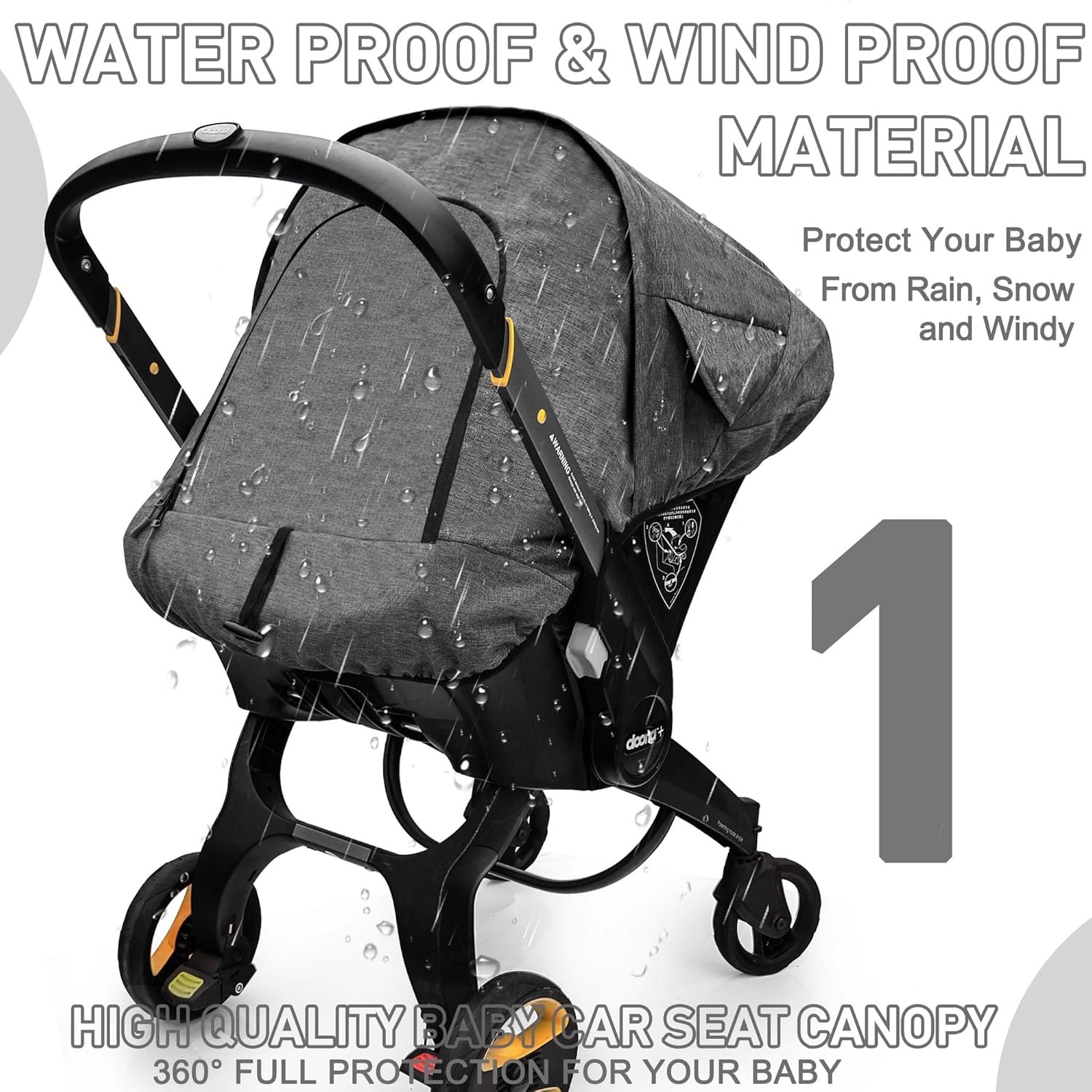 Funda Asiento Coche Bebé Impermeable Compatible con Doona y Gris - - Image 2