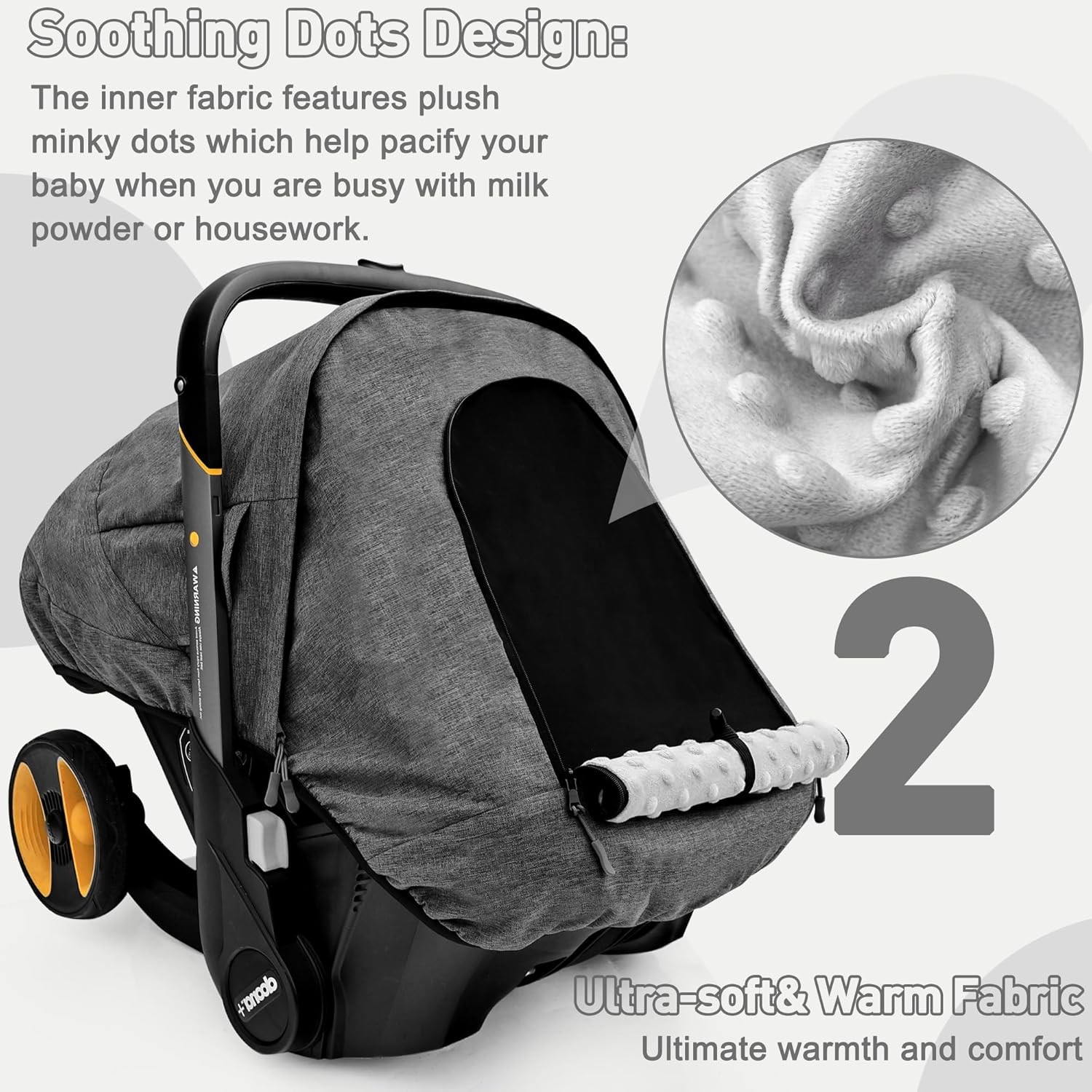 Funda Asiento Coche Bebé Impermeable Compatible con Doona y Gris - - Image 3