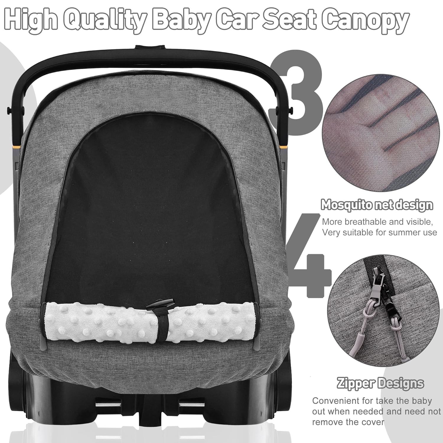 Funda Asiento Coche Bebé Impermeable Compatible con Doona y Gris - - Image 4