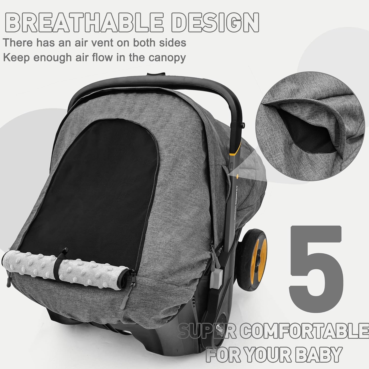 Funda Asiento Coche Bebé Impermeable Compatible con Doona y Gris - - Image 5