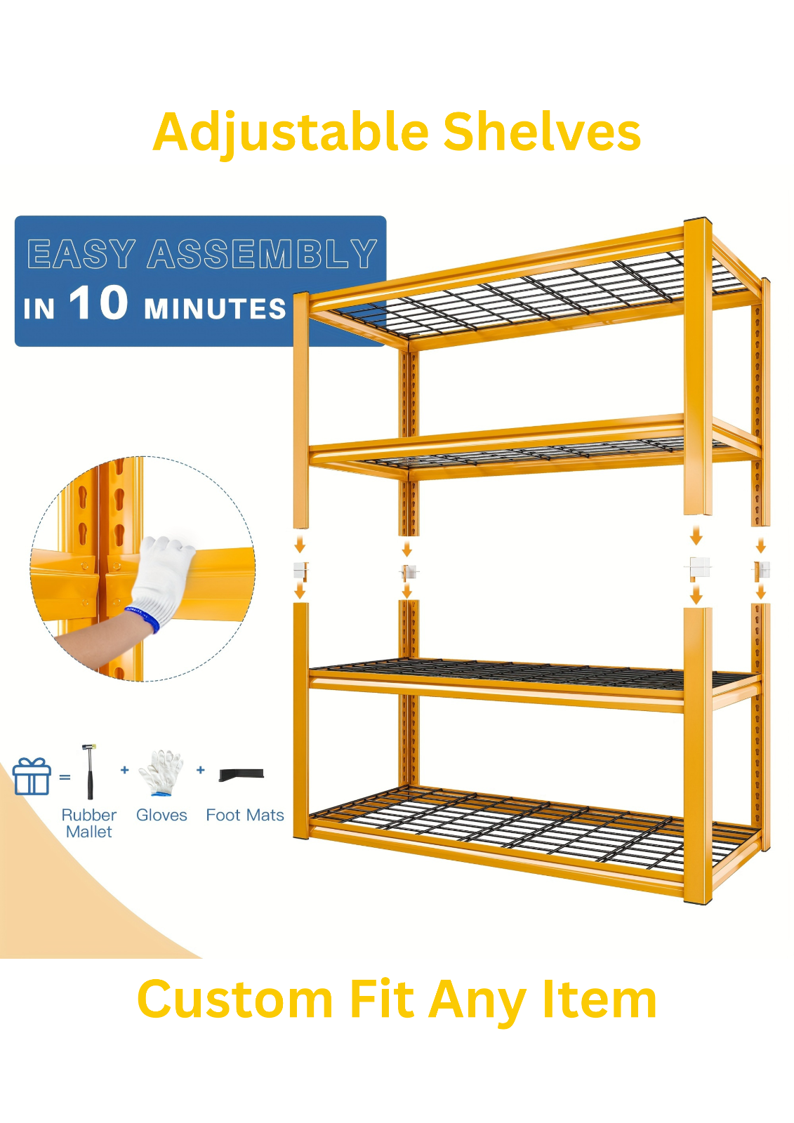 Heavy Duty Garage Storage Shelving 4-Tier Metal Rack Adjustable 40in Utility - Image 4