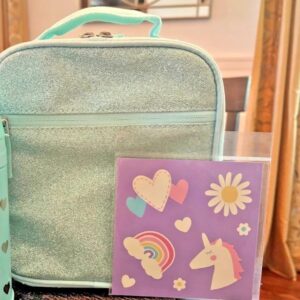 Juego de regalo Pottery Barn para niños lonchera escolar vacaciones Disney viaje GLITTER FROZEN-
