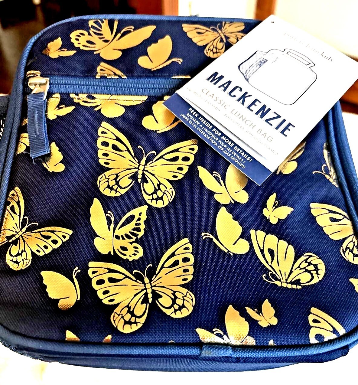 Caja de almuerzo escolar Pottery Barn para niños vacaciones Disney viaje MARIPOSA DORADA regalo nueva- - Image 2