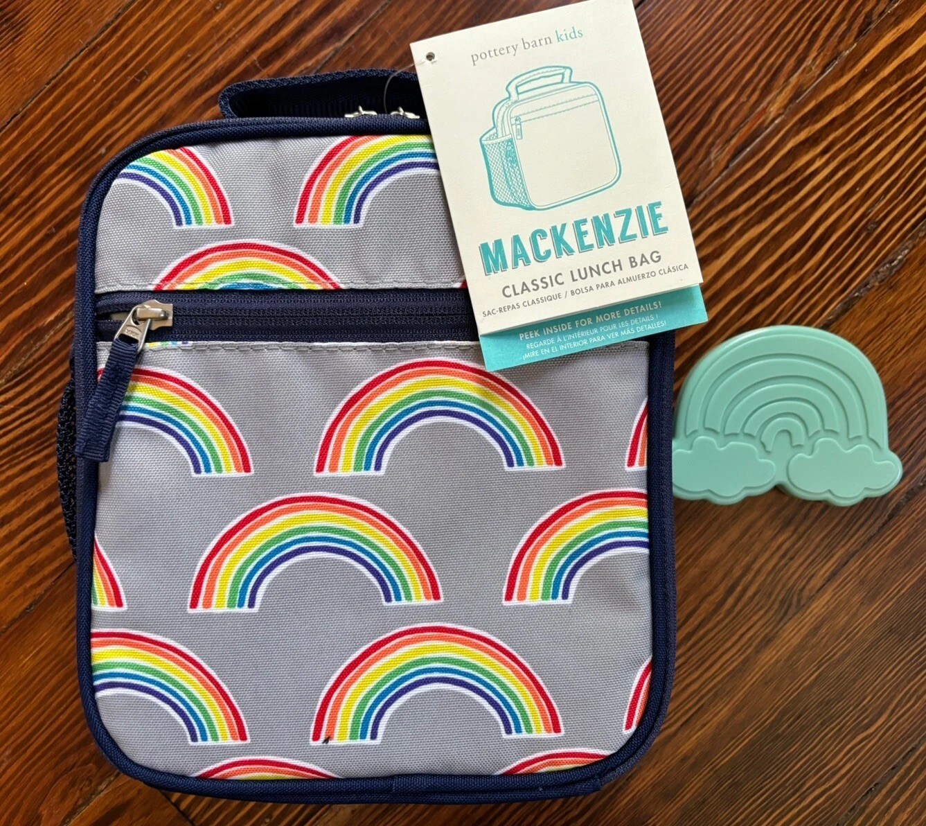 Pottery Barn Bolsa Escolar Lonchera Vacaciones Disney Viaje RAYAS ARCO IRIS CONJUNTO DE REGALO-