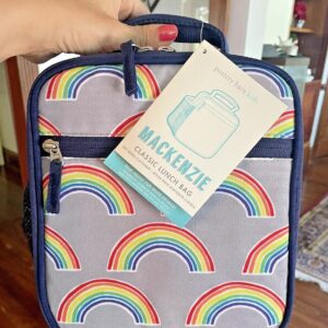 Caja de almuerzo escolar Pottery Barn para niños vacaciones Disney viaje RAYAS ARCO IRIS regalo nueva-