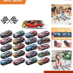 Paquete de 30 mini coches retrocededores - coloridos favores de fiesta para niños y niños pequeños-