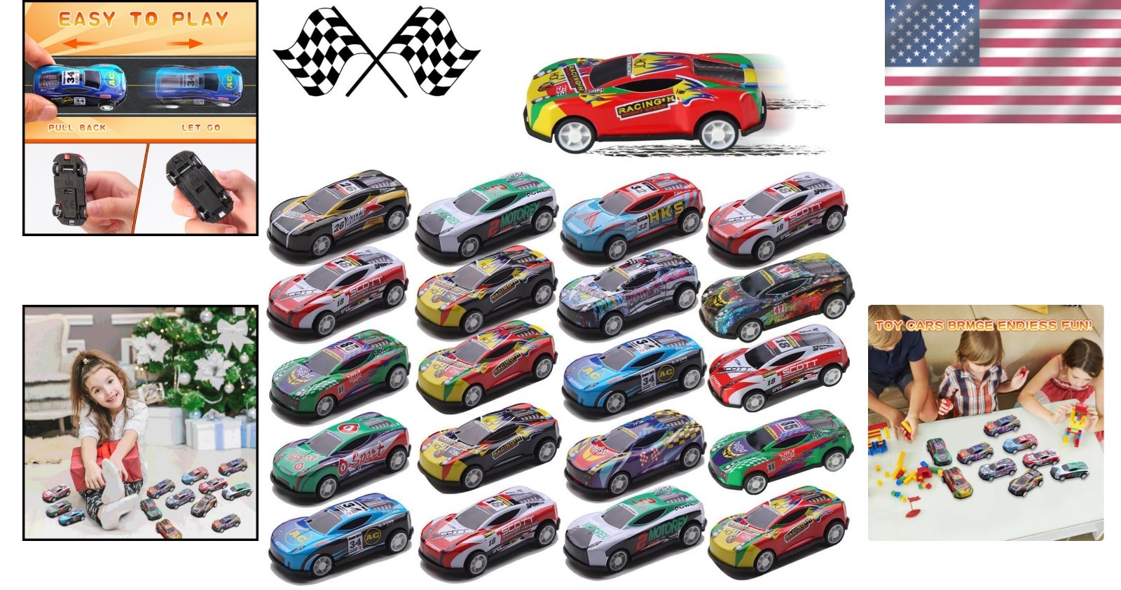 Paquete de 30 mini coches retrocededores - coloridos favores de fiesta para niños y niños pequeños- - Image 2