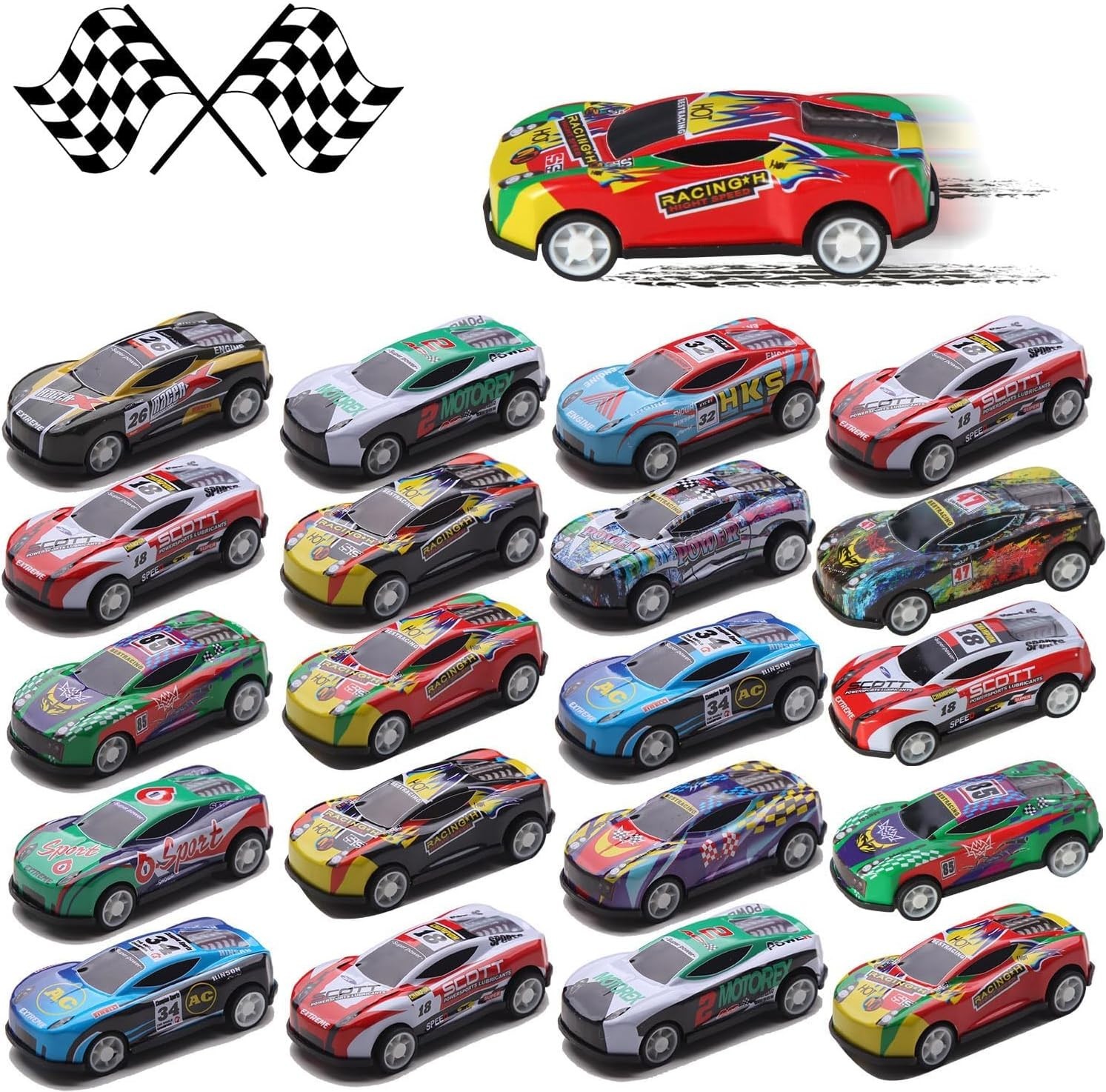 Paquete de 30 mini coches retrocededores - coloridos favores de fiesta para niños y niños pequeños- - Image 3