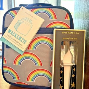 Pottery Barn Bolsa Escolar Lonchera Utensilio Vacaciones Disney Viaje Arco Iris Juego de Regalo-