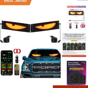 Luces LED dinámicas ojo de diablo para coche - Paquete doble de 19,3"x4,3"-