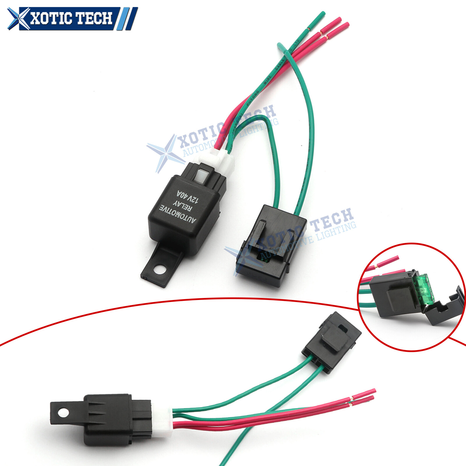 1x Arnés de cableado base de relé de luz LED electrónico automotriz SPDT de 4 pines-