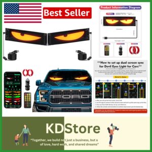 Paquete de 2 Devil's Eye: Pantalla LED Doble Programable para Coche para Iluminación Personalizada y S...-