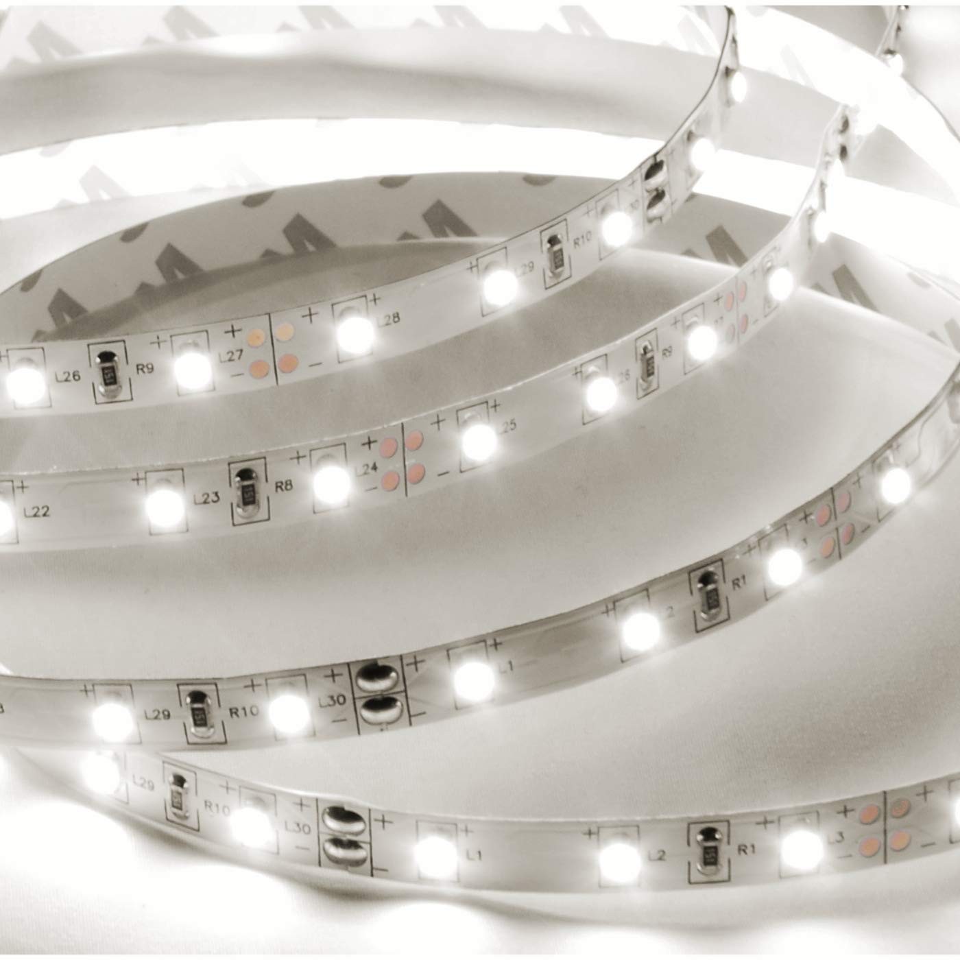 Tira de Luz LED Flexible con Fuente de Alimentación, 300 LED, 5M / 16FT, 12VDC (4000K...-